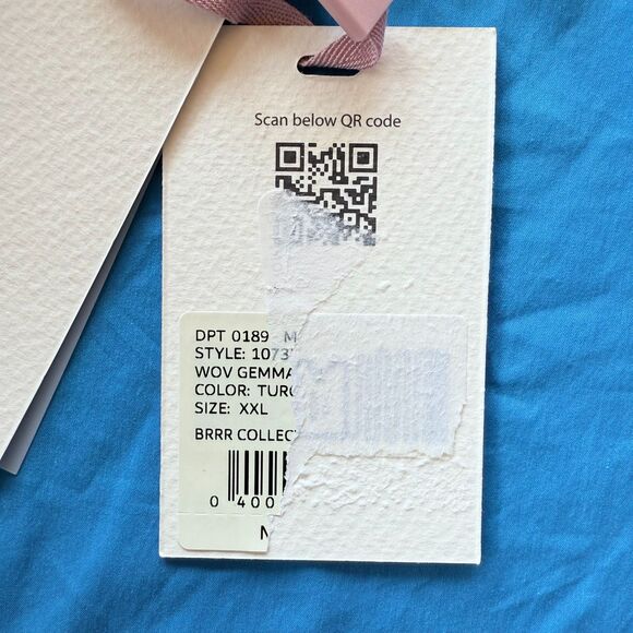 NWT Alex Marie Brrr° Gemma Square Neck Puff Sleeve Blouse in Turquoise Blue XXL - Picture 6 of 10